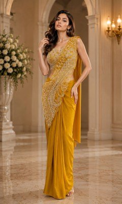 Ready to Wear Saree Design No. 102417 Imported Lycra Saree with Blouse sarees catalogs