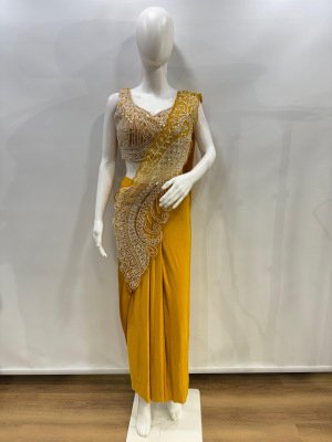 Ready to Wear Saree Design No. 102417 Imported Lycra Saree with Blouse sarees catalogs