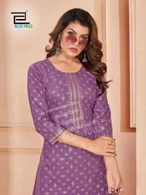 Reel by Blue Hills fancy reyon embroidered kurti and bottom catalogue at low rate kurtis catalogs