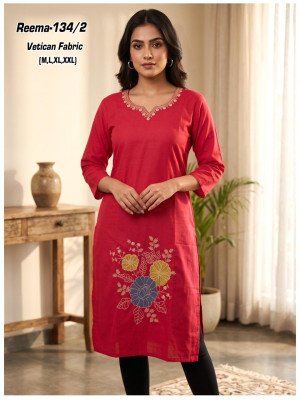 Reema Vatican Fabric Heavy Sequence Work Kurti Size wise Combo Set