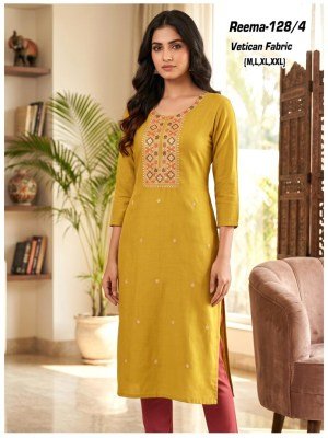 Reema Vatican Fabric Heavy Sequence Work Kurti Size wise Combo Set