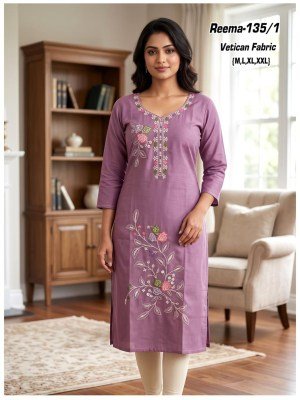Reema Vatican Fabric Heavy Sequence Work Kurti Size wise Combo Set