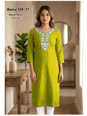 Reema Vatican Fabric Heavy Sequence Work Kurti Size wise Combo Set