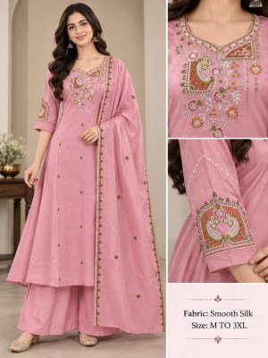 Repeat Most Demanded New Colour Launch Soft Silk Palazzo Pair Set 
