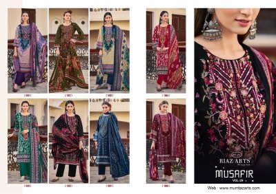 Riaz Musafir Vol 29 Premium Cotton Suit Pure Cotton Digital Print Top with Heavy Self Embroidery Mal Mal Cotton Printed Dupatta  Cotton Bottom Wholesa kurtis catalogs