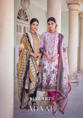 Riaz arts by Adaab pure lawn cambric heavy Pakistani suit catalogue at wholesale price Amavi