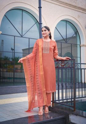 Rich Gold vol 2 by Mystic 9 Premium cotton neck embroidered straight kurti pant and dupatta catalogue at amaviexpo  readymade suit catalogs