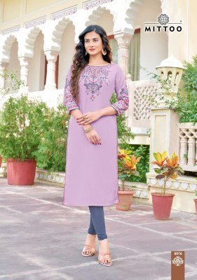 Rihan vol 3 by Mittoo Heavy reyon printed handwork fancy kurti catalogue at amavi expo kurtis catalogs