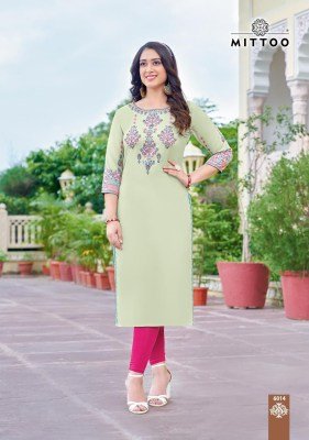 Rihan vol 3 by Mittoo Heavy reyon printed handwork fancy kurti catalogue at amavi expo kurtis catalogs