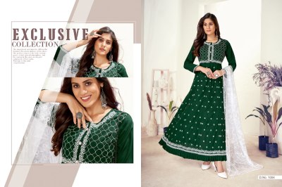 RimZim by Jinesh silk embroidered flaired kurti pant and dupatta catalogue at amaviexpo fancy Anarkali suit catalogs