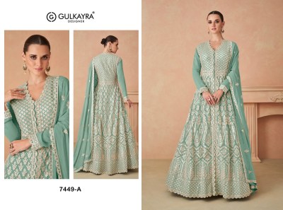 Rimsha by Gulkayra Designer real georgette embroidered gown skirt with dupatta catalogue gown catalogs