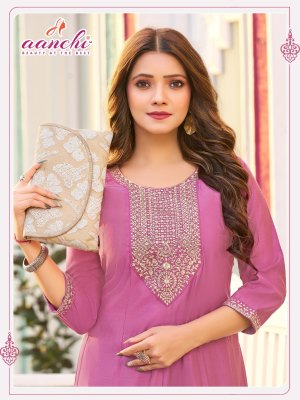Rio by Aanchi Flair Kali Cut fancy embroidered kurti catalogue at affordable rate kurtis catalogs