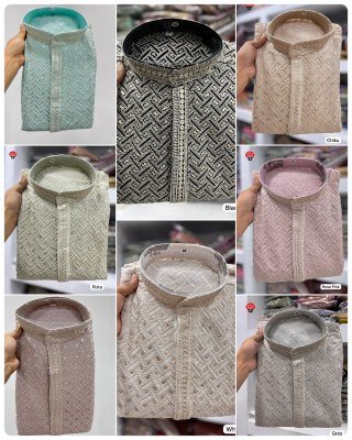 Riwaaz 2 0 Premium Embroidered Rayon Kurta with Sequins Hidden Button Patti Raymond Cotton Pyjama Wholesale kurta pajama