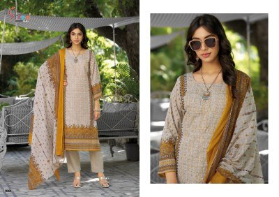 Riwayat Lawn Emb Collection 2025 Pure Lawn Cotton Top And Semi Lawn Bottom with Mal Mal Cotton Dupatta readymade suit catalogs