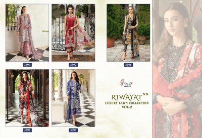 Riwayat by Luxury lawn collection vol 2 pure lawn cotton embroidered unstitched dress material catalogue  salwar kameez catalogs