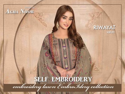 Riwayat vol 1 by Agha Noor luxury lawn karachi suit catalogue at affordable rate Karachi suits catalogs