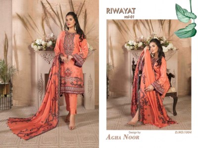 Riwayat vol 1 by Agha Noor luxury lawn karachi suit catalogue at affordable rate Karachi suits catalogs
