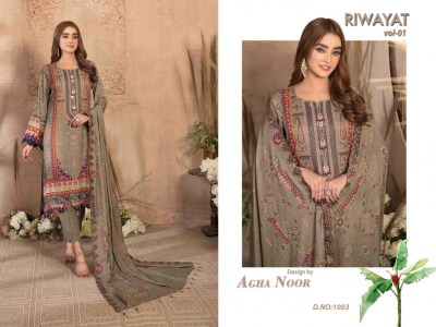Riwayat vol 1 by Agha Noor luxury lawn karachi suit catalogue at affordable rate Karachi suits catalogs