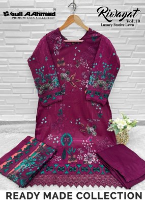 Riwayat vol 10 by Gull Ahmed Pure Lawn Cotton printed Pakistani suit catalogue at affordable rate readymade suit catalogs