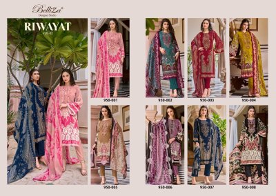 Riwayat vol 2 by Belliza Pure reyon digital printed dress material catalogue at affordable rate salwar kameez catalogs