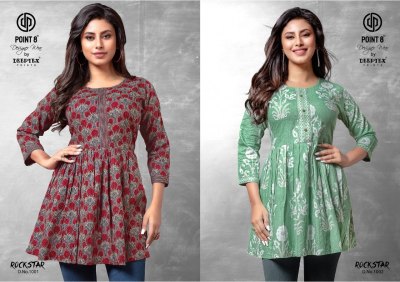 Rockstar vol 1 by Deeptex Fancy Katha short top with flare top catalogue at affordable rate western wear catalogs