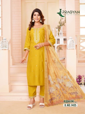 Rohini vol 1 by Pragyan chanderi digital printed kurti pant and dupatta catalogue readymade suit catalogs