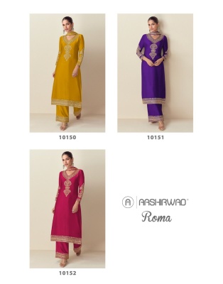 Roma by Aashirwad Creation Premium silk top with bottom and dupatta collection at low rate readymade suit catalogs