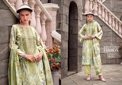 Romani Aarzu Vol 20 Festive Unstitched Cotton Suit with Digital Prints And Heavy Embroidery Wholesale dress material catalogs