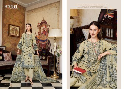 Romani Aarzu Vol-35 Pakistani Cotton Kurti Pant with Mal Mal Dupatta pakistani suit catalogs