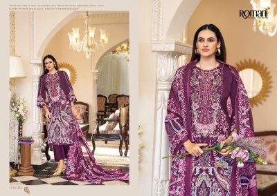 Romani Aarzu Vol-35 Pakistani Cotton Kurti Pant with Mal Mal Dupatta pakistani suit catalogs