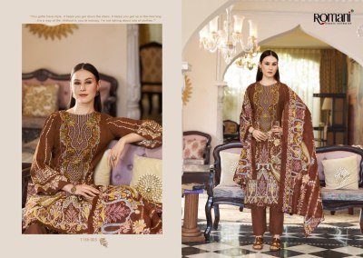 Romani Aarzu Vol-35 Pakistani Cotton Kurti Pant with Mal Mal Dupatta pakistani suit catalogs