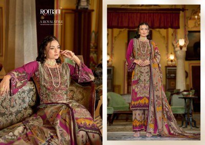 Romani Mahira Vol 2 Unstitched Soft Cotton Suit with Heavy Embroidery And Mal Mal Dupatta Wholesale dress material catalogs