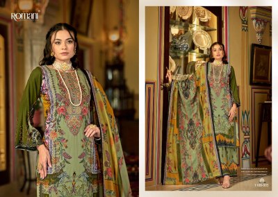Romani Mahira Vol 2 Unstitched Soft Cotton Suit with Heavy Embroidery And Mal Mal Dupatta Wholesale dress material catalogs