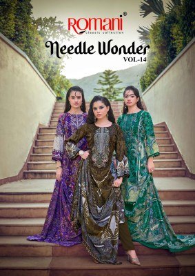 Romani Needle Wonder Vol  14 Soft Cotton Dress Material 