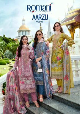 Romani Presents Aarzu Vol 19 Designer Embroidered Cotton Suit Unstitched Set Wholesale  wholesale catalogs