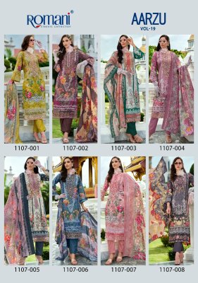 Romani Presents Aarzu Vol 19 Designer Embroidered Cotton Suit Unstitched Set Wholesale  dress material catalogs