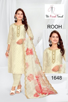 Rooh by R R fashion designer embroidered kurti pant and dupatta catalogue at low rate readymade suit catalogs