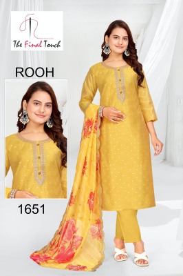 Rooh by R R fashion designer embroidered kurti pant and dupatta catalogue at low rate readymade suit catalogs