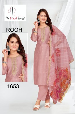 Rooh by R R fashion designer embroidered kurti pant and dupatta catalogue at low rate readymade suit catalogs