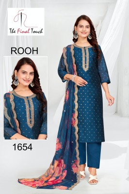 Rooh by R R fashion designer embroidered kurti pant and dupatta catalogue at low rate readymade suit catalogs