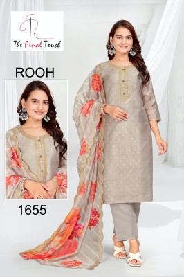 Rooh by R R fashion designer embroidered kurti pant and dupatta catalogue at low rate readymade suit catalogs