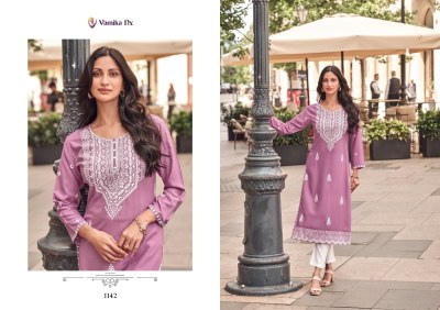 Rooh vol 8 by Vamika nx Pure reyon Lakhnavi Stitch Kurti catalogue at affordable rate kurtis catalogs