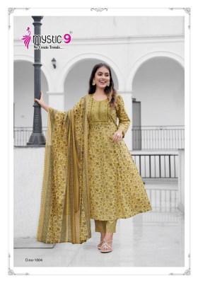 Roop vol 1 by mystic 9 premium quality cotton foil printed embroidered kurti pant and dupatta catalogue  readymade suit catalogs