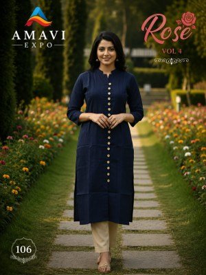 Rose Vol 4 Premium Twill Rayon Kurti Collection wholesale catalogs