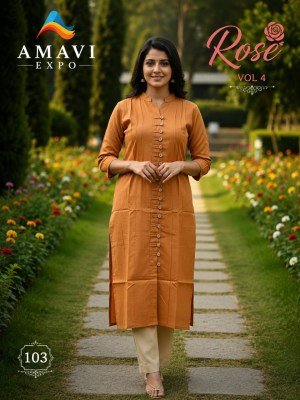 Rose Vol 4 Premium Twill Rayon Kurti Collection kurtis catalogs