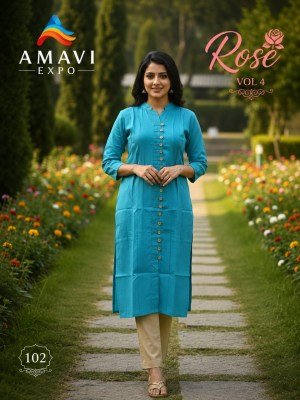 Rose Vol 4 Premium Twill Rayon Kurti Collection kurtis catalogs