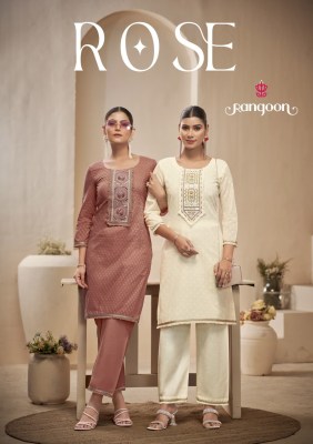 Rose by Rangoon pure Cotton Dobby Fancy Work Neck Work Top with Bottom at amavi expo kurtis catalogs