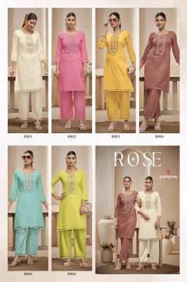 Rose by Rangoon pure Cotton Dobby Fancy Work Neck Work Top with Bottom at amavi expo kurtis catalogs