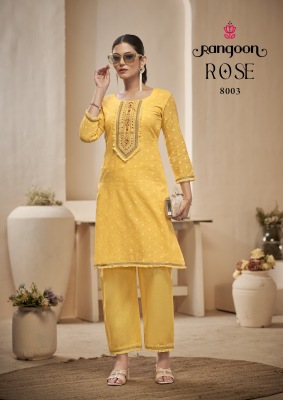 Rose by Rangoon pure Cotton Dobby Fancy Work Neck Work Top with Bottom at amavi expo kurtis catalogs