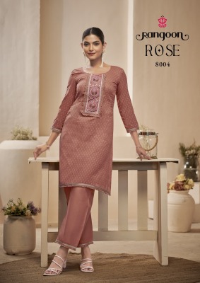 Rose by Rangoon pure Cotton Dobby Fancy Work Neck Work Top with Bottom at amavi expo kurtis catalogs